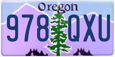 OR license plate 978QXU