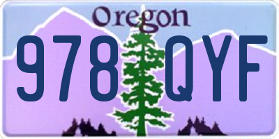 OR license plate 978QYF