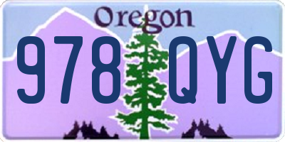 OR license plate 978QYG
