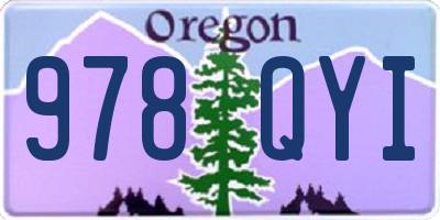 OR license plate 978QYI