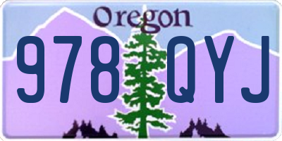 OR license plate 978QYJ
