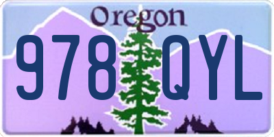 OR license plate 978QYL