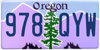 OR license plate 978QYW