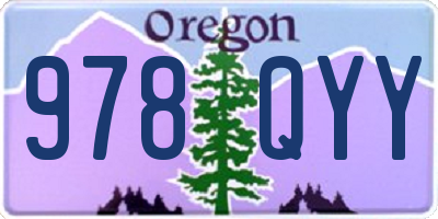OR license plate 978QYY