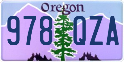 OR license plate 978QZA