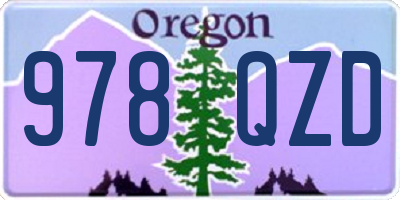 OR license plate 978QZD