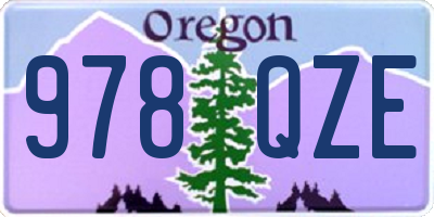 OR license plate 978QZE