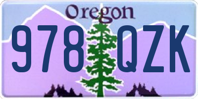OR license plate 978QZK