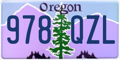 OR license plate 978QZL