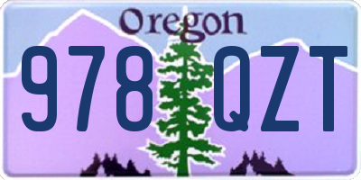 OR license plate 978QZT