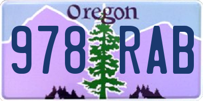 OR license plate 978RAB