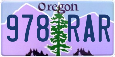 OR license plate 978RAR