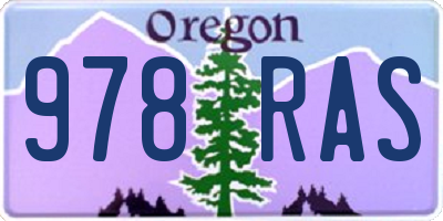 OR license plate 978RAS