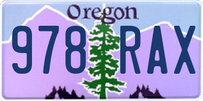 OR license plate 978RAX