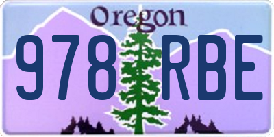 OR license plate 978RBE