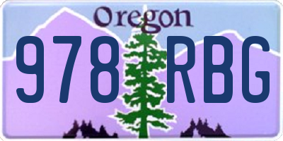OR license plate 978RBG