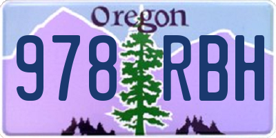 OR license plate 978RBH