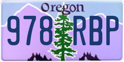 OR license plate 978RBP