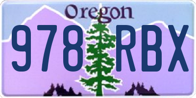 OR license plate 978RBX