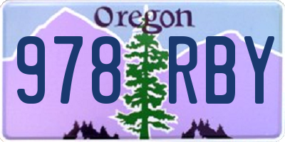 OR license plate 978RBY