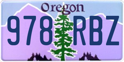 OR license plate 978RBZ