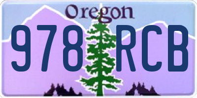 OR license plate 978RCB