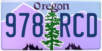 OR license plate 978RCD