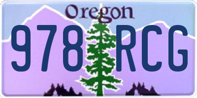 OR license plate 978RCG