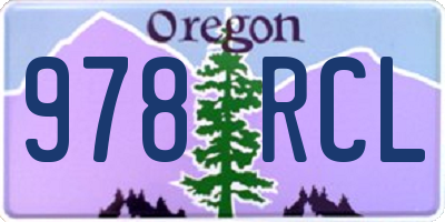 OR license plate 978RCL