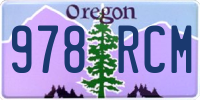 OR license plate 978RCM