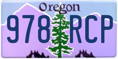 OR license plate 978RCP