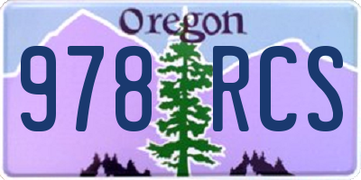 OR license plate 978RCS