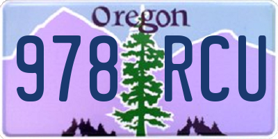 OR license plate 978RCU