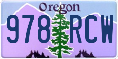 OR license plate 978RCW