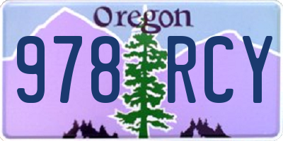 OR license plate 978RCY