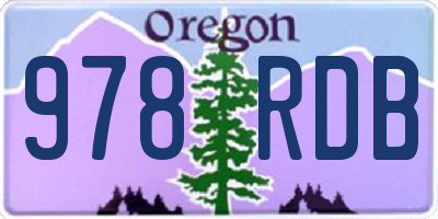 OR license plate 978RDB