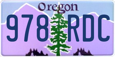 OR license plate 978RDC