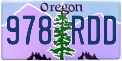OR license plate 978RDD