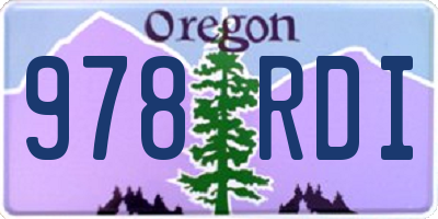OR license plate 978RDI