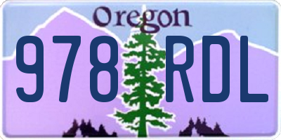 OR license plate 978RDL