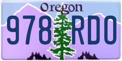 OR license plate 978RDO