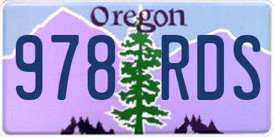 OR license plate 978RDS