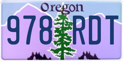 OR license plate 978RDT