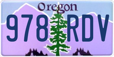OR license plate 978RDV