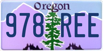 OR license plate 978REE