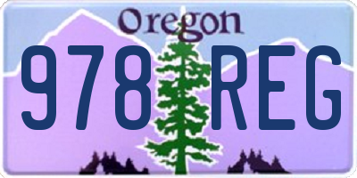 OR license plate 978REG