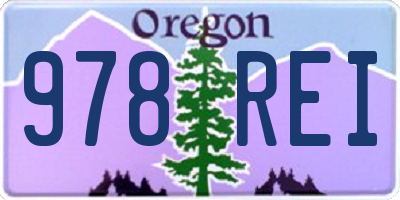 OR license plate 978REI