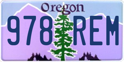 OR license plate 978REM