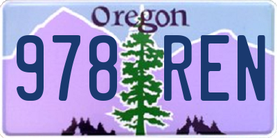 OR license plate 978REN