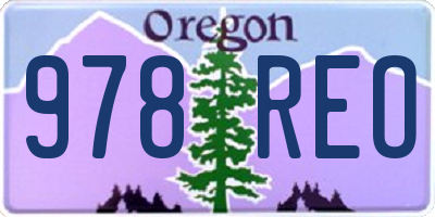 OR license plate 978REO